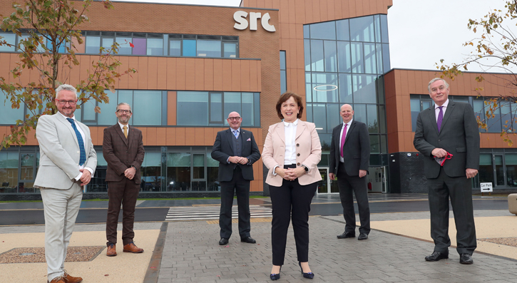 Pictured above with the Economy Minister at Southern Regional College’s Banbridge campus are: Professor Brian Murphy, Ulster University, Professor David Jones, Queen's University, Belfast, John D'Arcy, National Director for the Open University in Northern Ireland, Brian Doran, Chief Executive and Principal of Southern Regional College and Ken Webb, Chair of the FE Colleges' Principals' Group and Principal and Chief Executive of South Eastern Regional College.